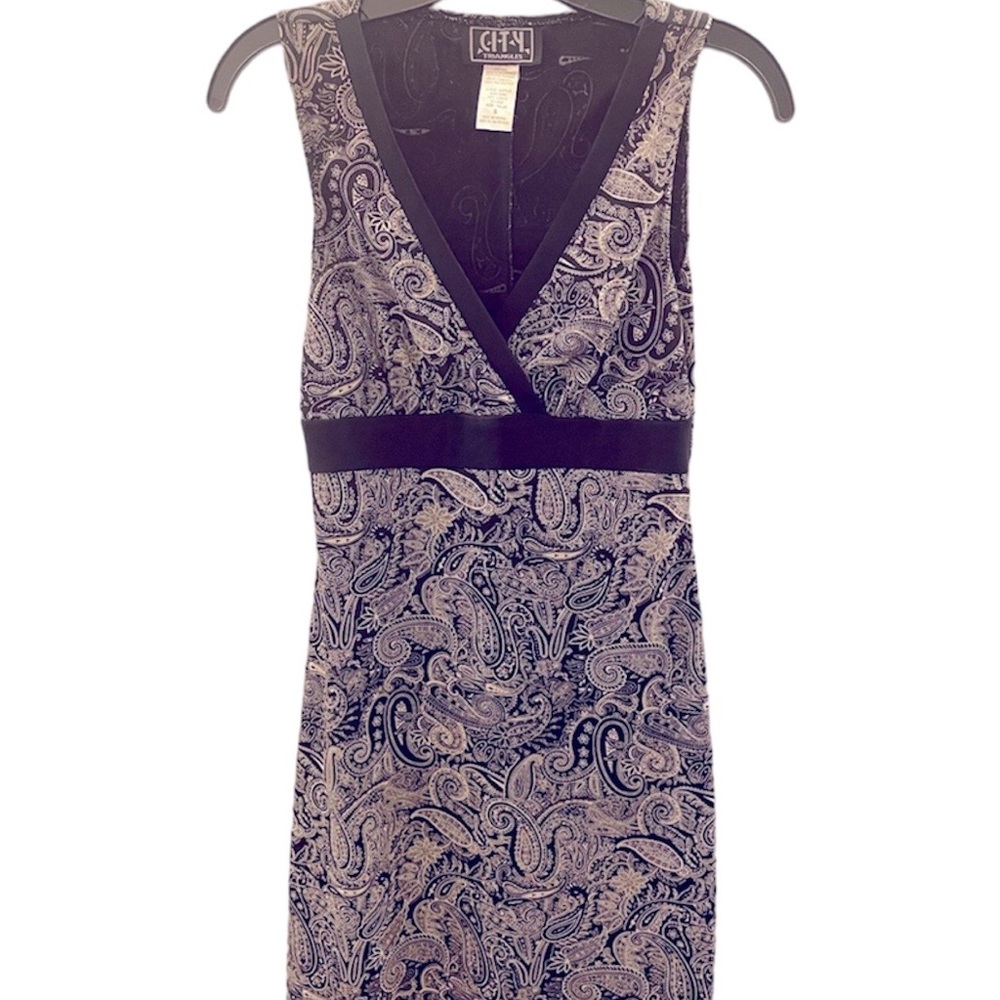 City Triangles Printed Black and White Dress S
